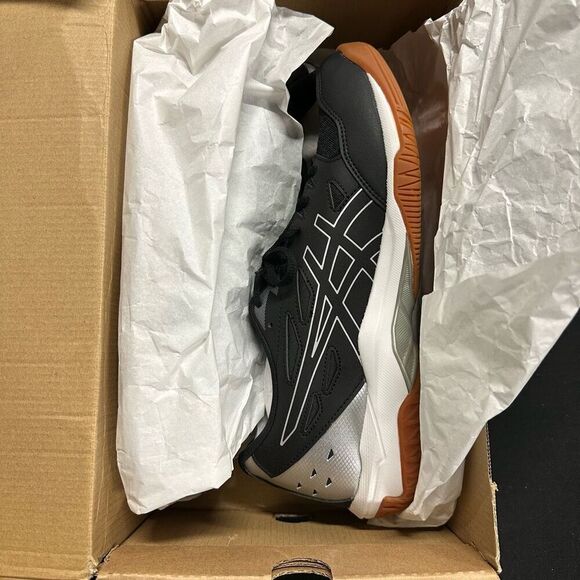 New Asics Gel Rocket 11 Black Pure Silver Indoor Court Shoe Sneaker 13 - Picture 1 of 6